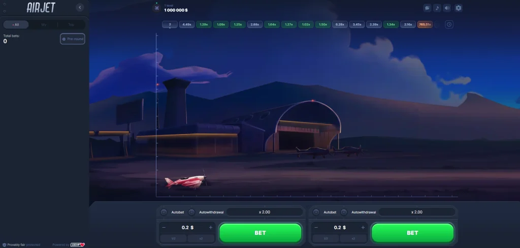 Air jet crash game.